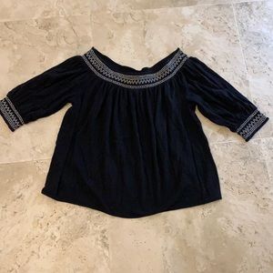 INC BLACK Peasant top